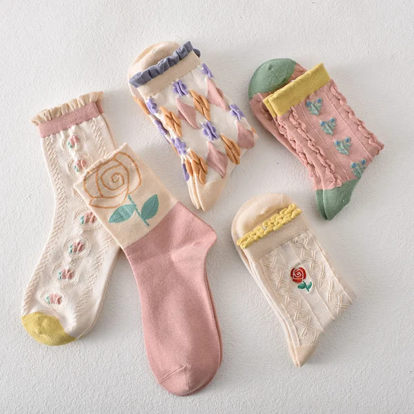 womens floral cotton socks