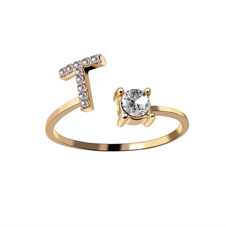 Initial Letter Ring with Zirconia