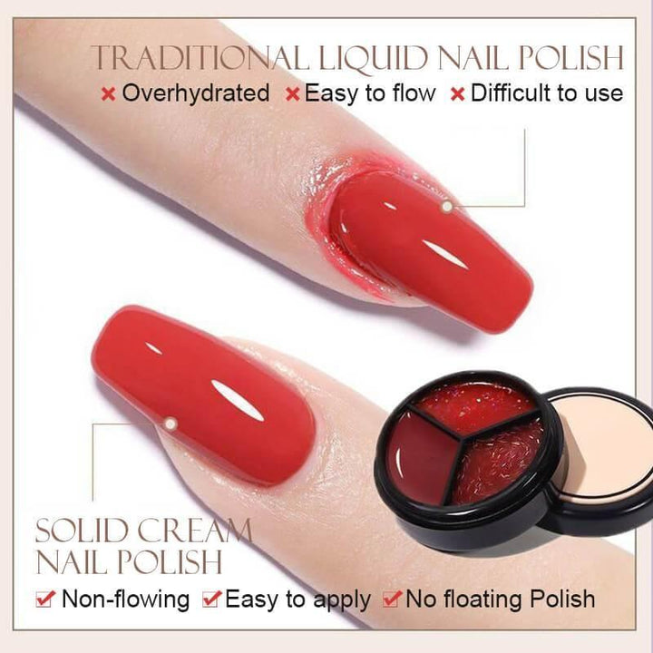 Solid Tricolor Cream Nail Polish