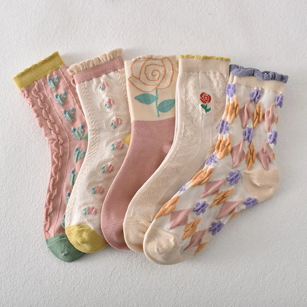 womens floral cotton socks