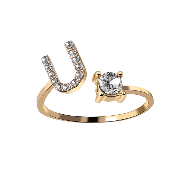 Initial Letter Ring with Zirconia
