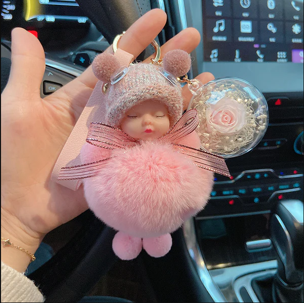 Super Cute Furry Doll Keychain