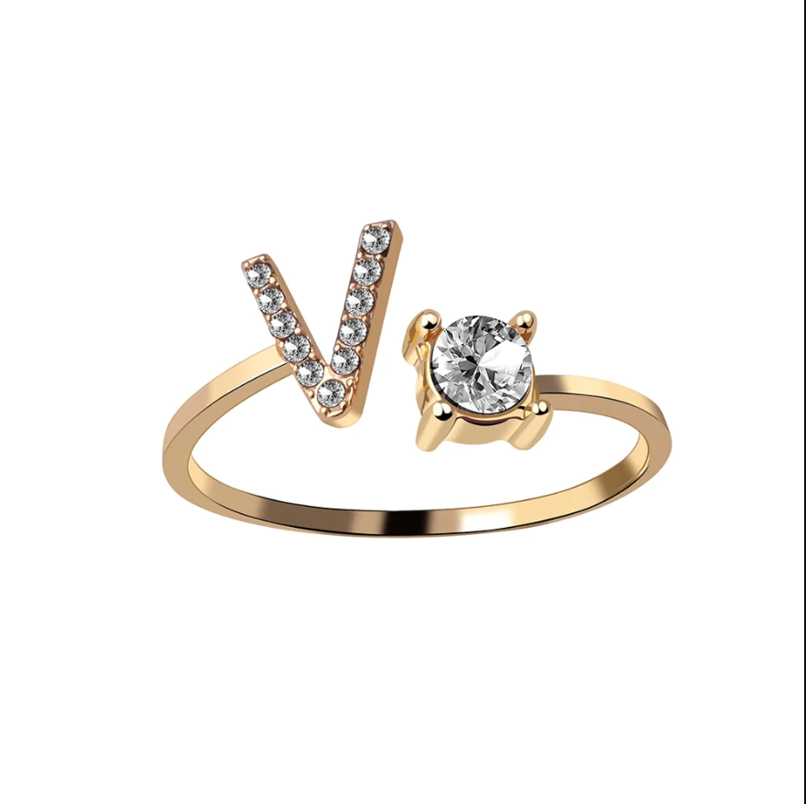 Initial Letter Ring with Zirconia