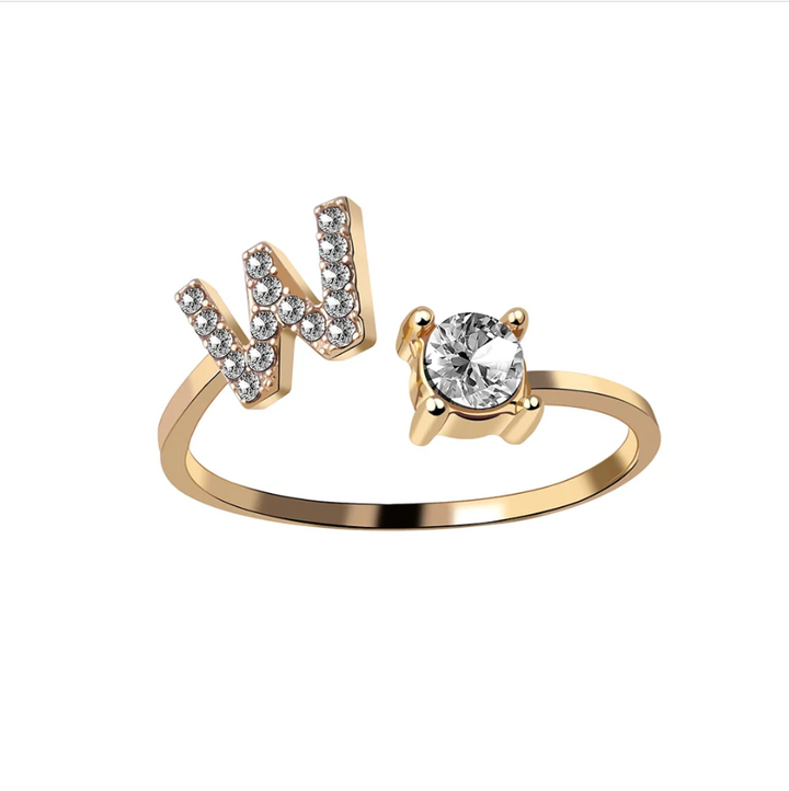 Initial Letter Ring with Zirconia