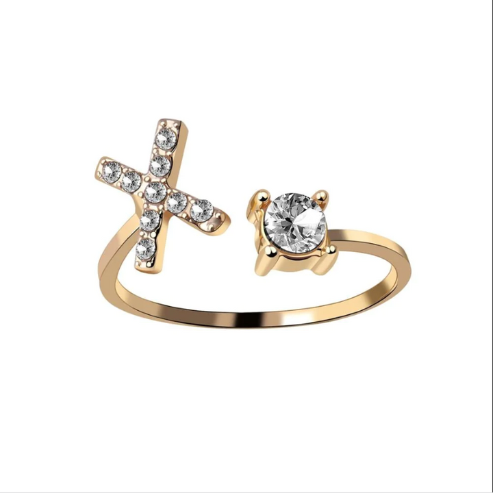 Initial Letter Ring with Zirconia