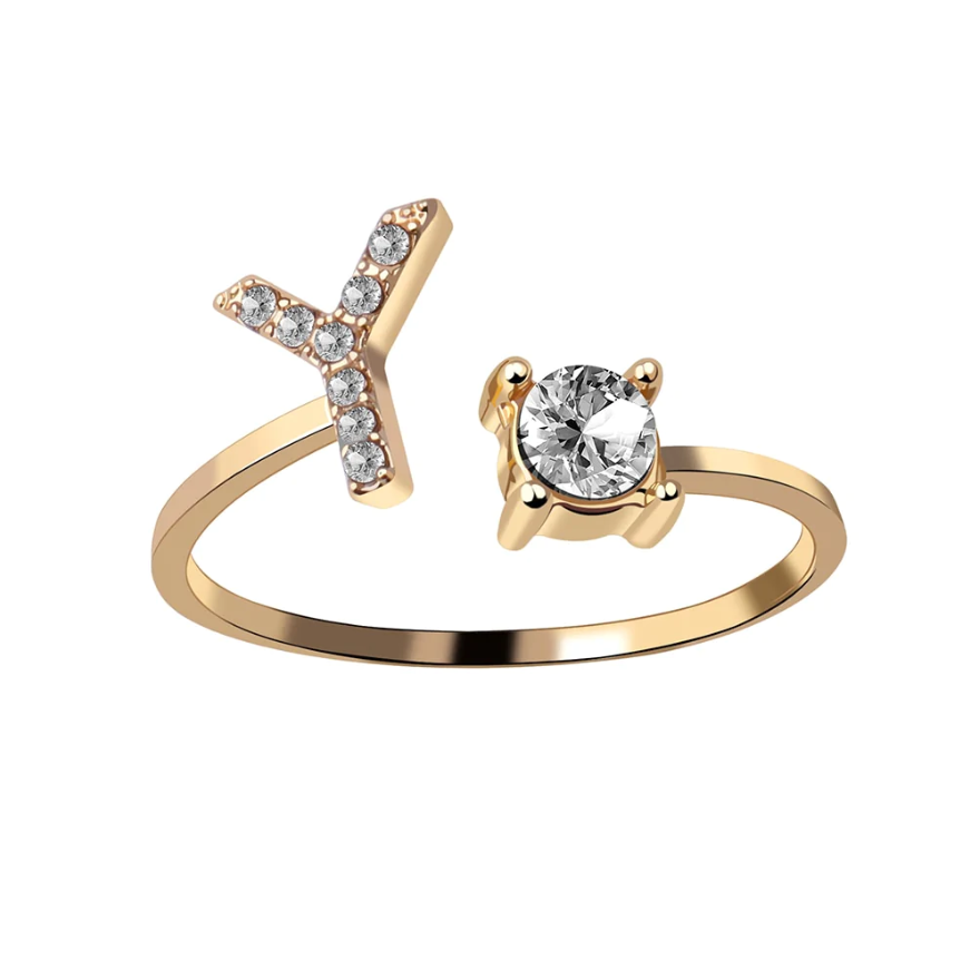Initial Letter Ring with Zirconia