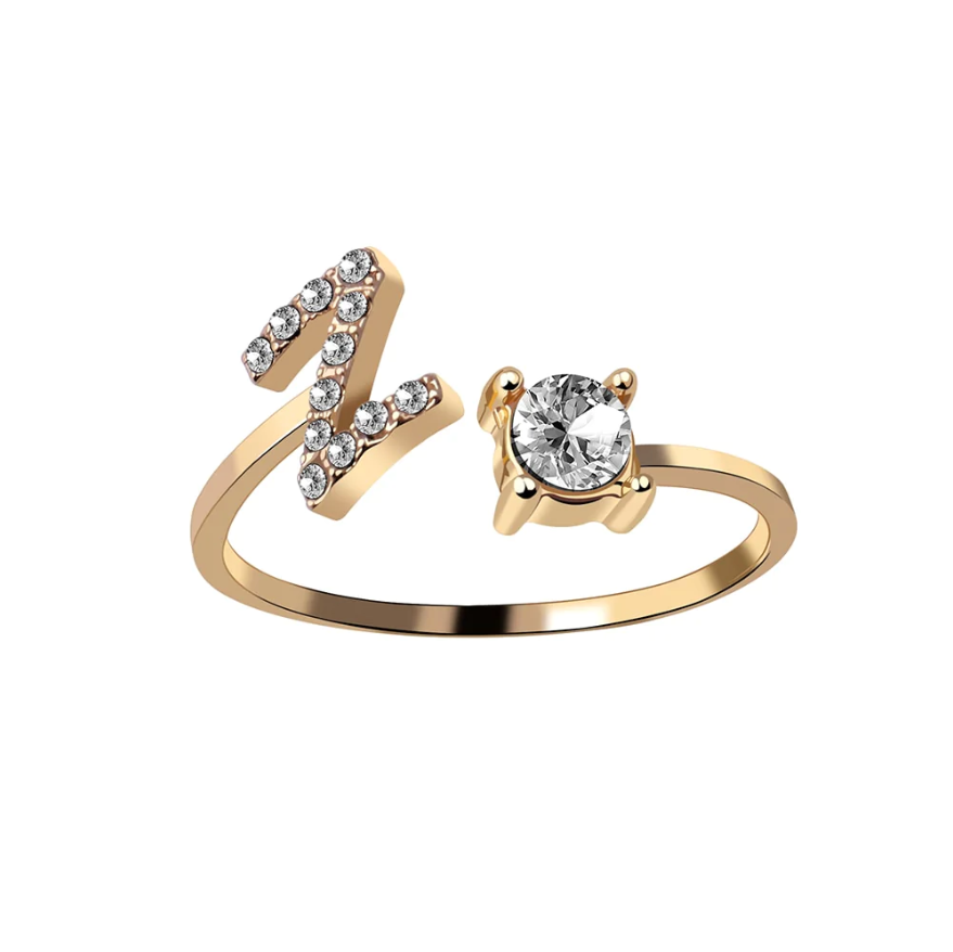 Initial Letter Ring with Zirconia