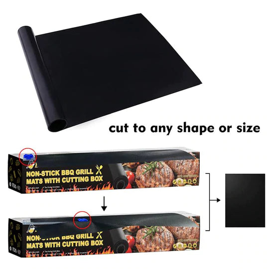 Non Stick BBQ Grill Mats with cutting box