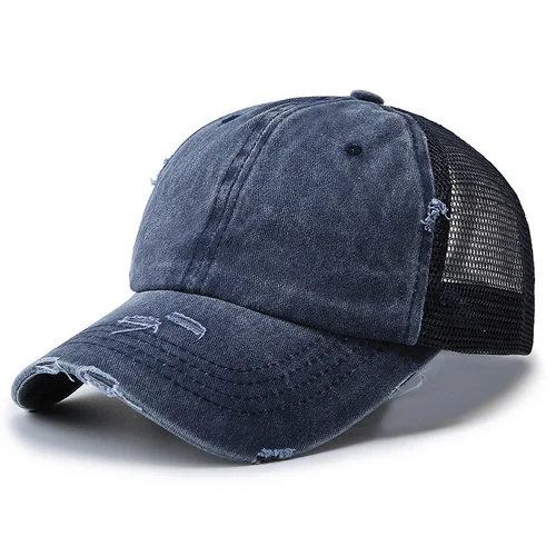 Washed Dad Hat with Ponytail Hole
