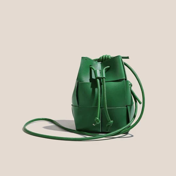 WOVEN BUCKET CROSSBODY BAG