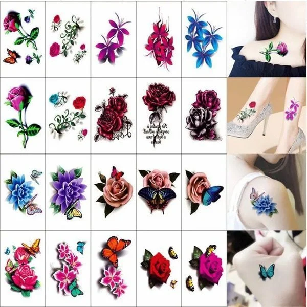 Trendy 3D Tattoo Stickers 50 PCS