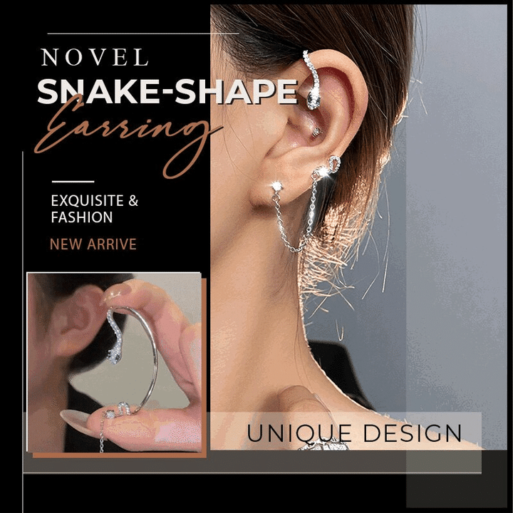 SHINY ZIRCON SNAKE EAR CLIP