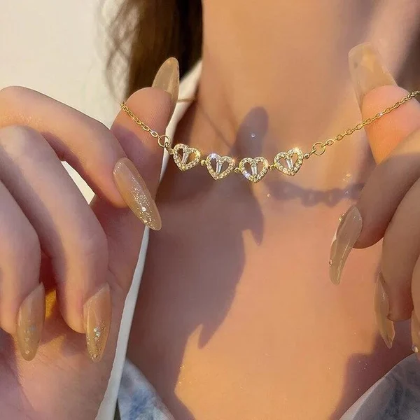 Lucky Heart Sterling Necklace And SIX ROSES