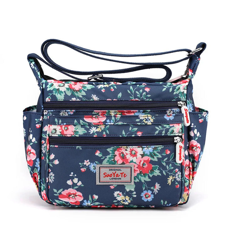 Multi layered Floral Pattern Waterproof Canvas Bag for Women