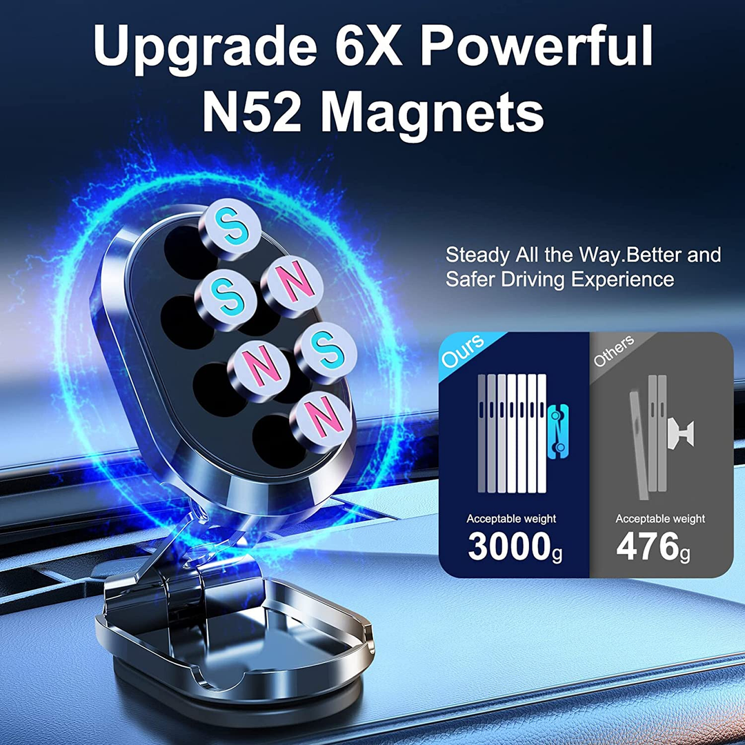 2022 New Alloy Folding Magnetic Car Phone Holder