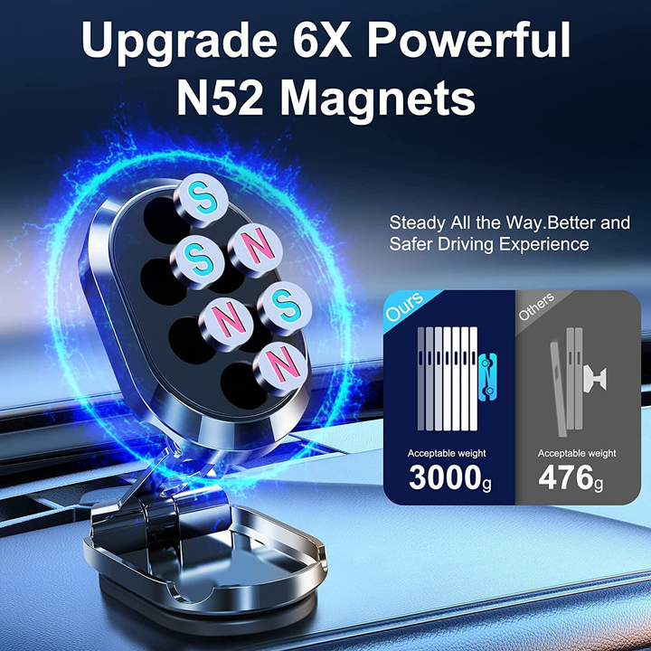 2022 New Alloy Folding Magnetic Car Phone Holder