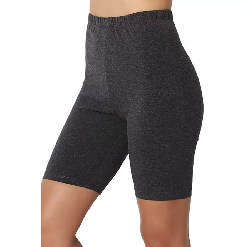 Womens solid color flat five-point yoga sports and leisure pants