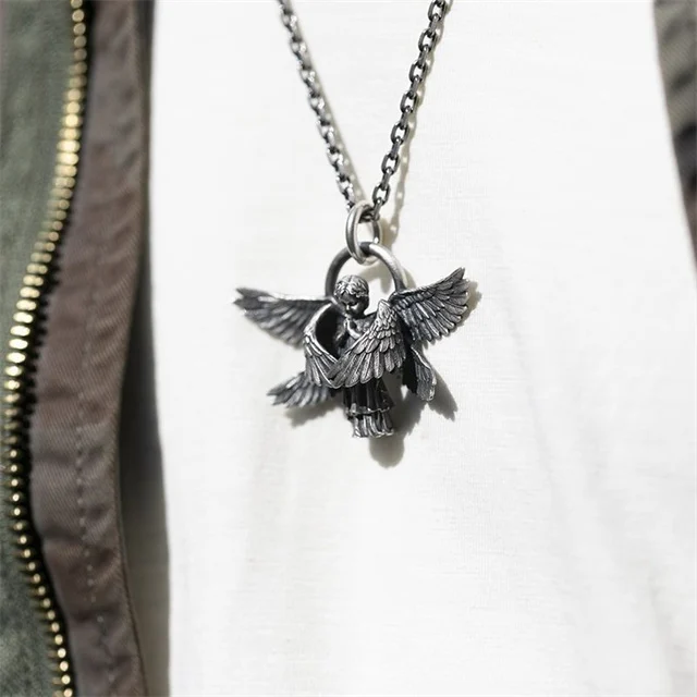Angel Pendant Necklace Angel Wings Amulet