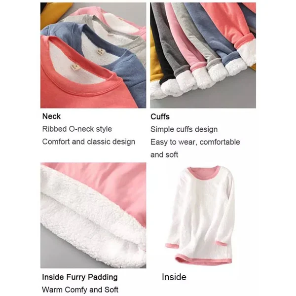 Womens NEW Casual Cotton Round Neck Solid Sweatshirt