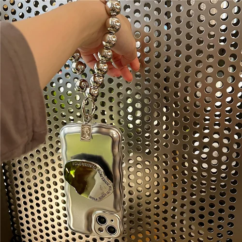 Matte Silver Ball Bracelet Air Cushion Case for iPhone 14 Pro Max