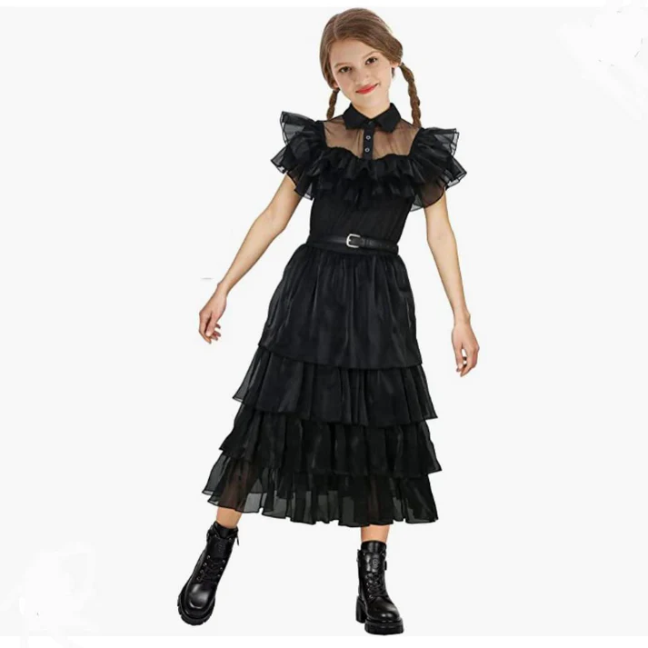 Black gauze skirt Adams family cosplay costume