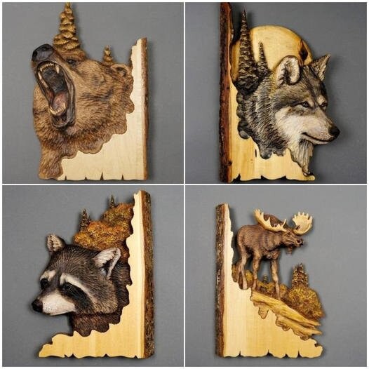 Animal Carving Handcraft Wall Hanging