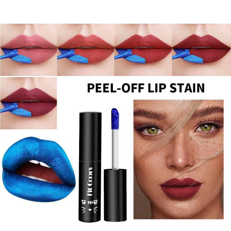5 COLORS TEAR OFF LIP GLAZE MATTE LIQUID LIPSTICK TINT COLOR