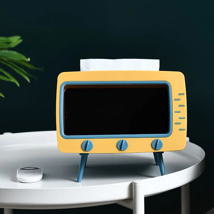 2 In 1 Mobile Phone Viewing Bracket TV Tissue Box