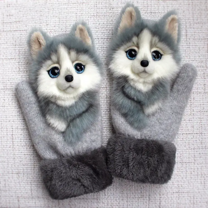 Hand knitted animal Mittens