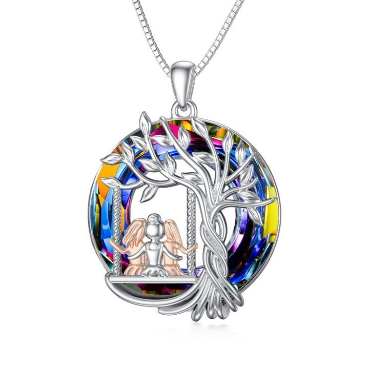 For Sister  S925 There no greater gift than sisters Crystal Tree of Life Necklace
