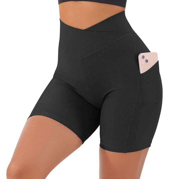 Crossover Ribbed Pocket Shorts