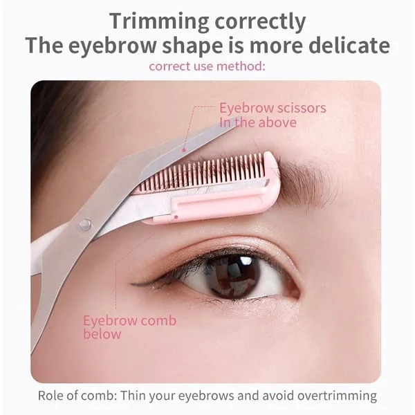 Crescent eyebrow trimmer set eyebrow scissors with comb