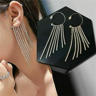 SPARKLING DIAMOND HANGING EARINGS