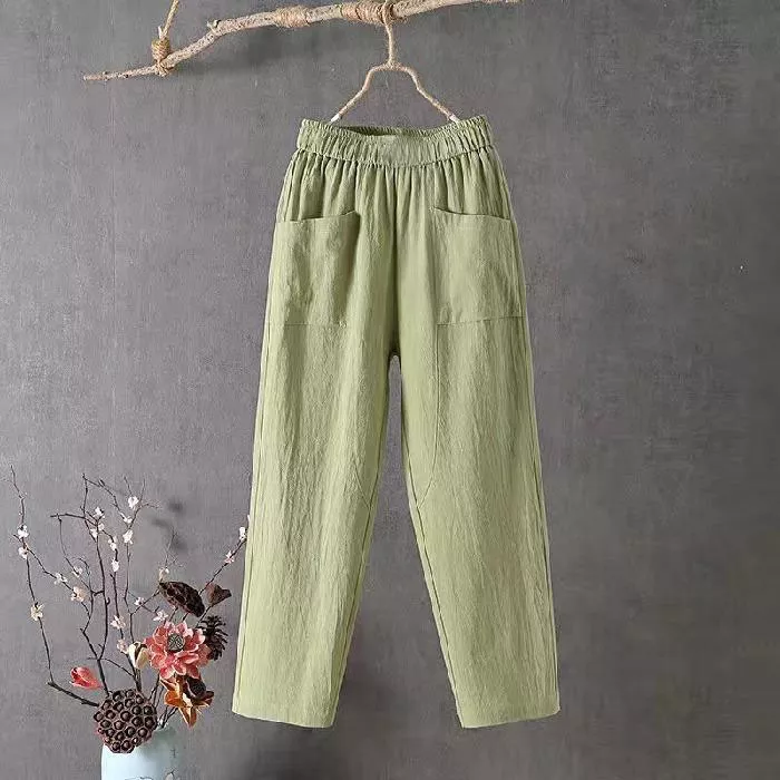 Womens Loose Pants Nine Points Harem Pants Solid Color Thin Tide