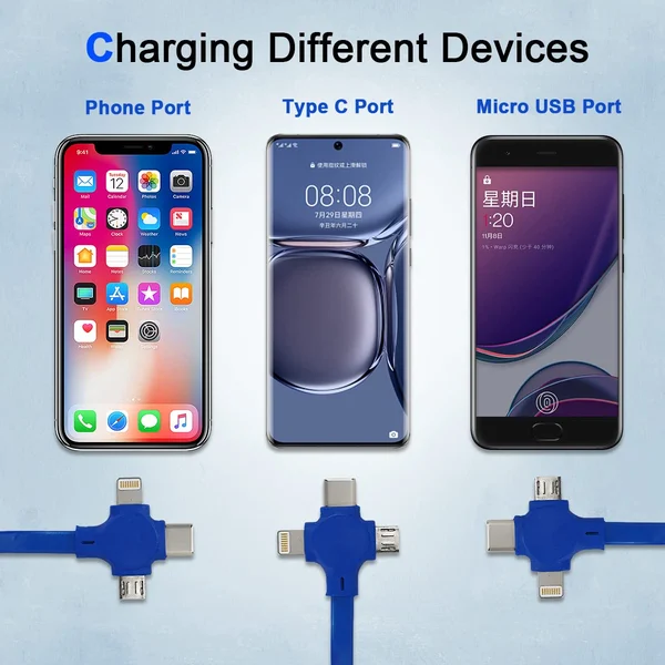 3 in 1 Rechargeable USB Fast Charging Cable  Mobile Stand