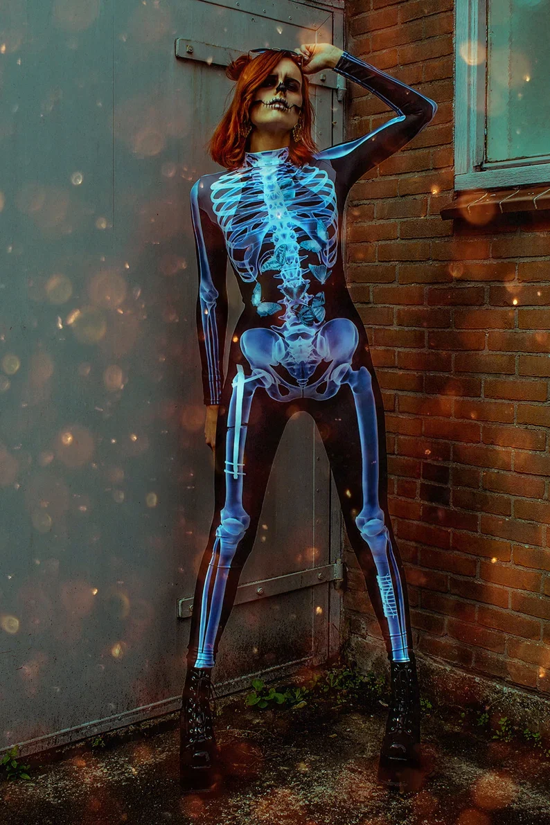 Halloween Couple Skeleton Bodysuit