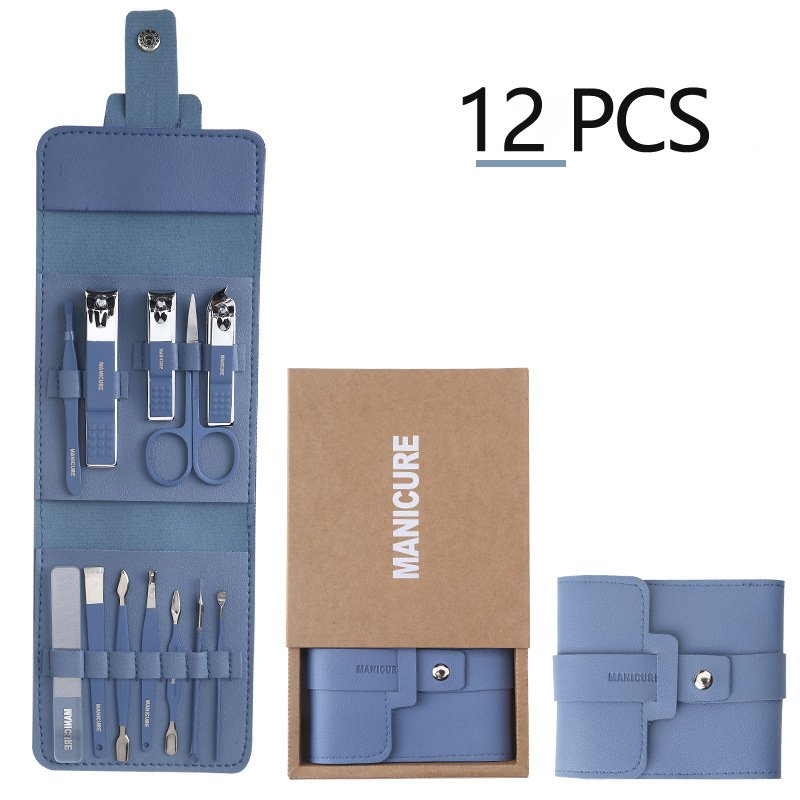 12 16 Pieces Nail Clipper Set With Folding Bag Nail Clipper Kit Scissors Makeup Beauty Tools