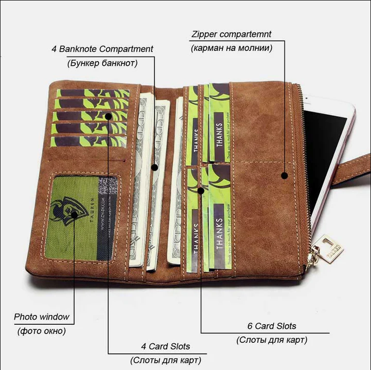 Lightweight Vintage Large Capacity Long Wallet