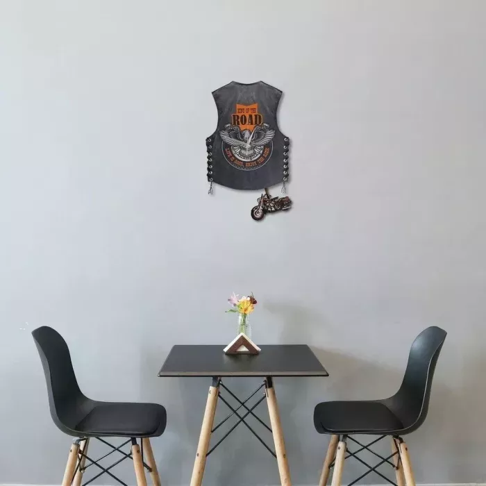Motorcycle vest hanging clock