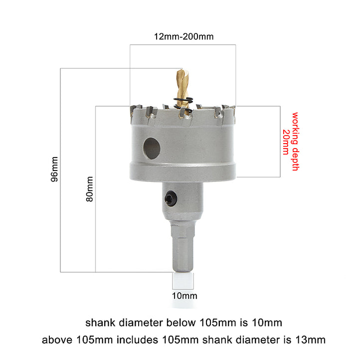Tungsten Carbide Tipped Hole Saw Hole Cutter Drill Bit