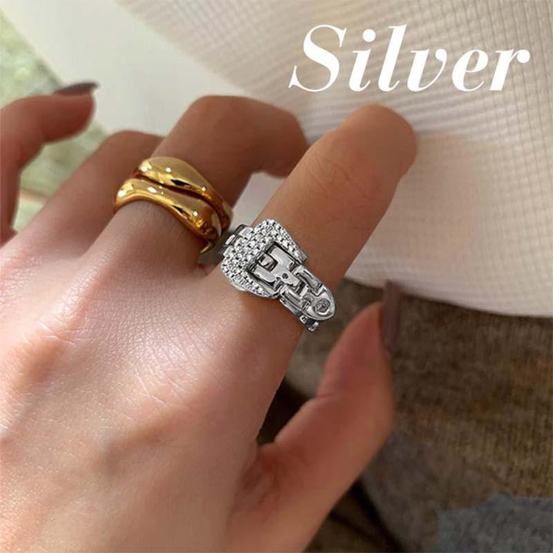Sterling Silver Strap Buckle Ring