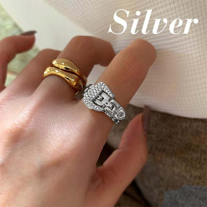 Sterling Silver Strap Buckle Ring