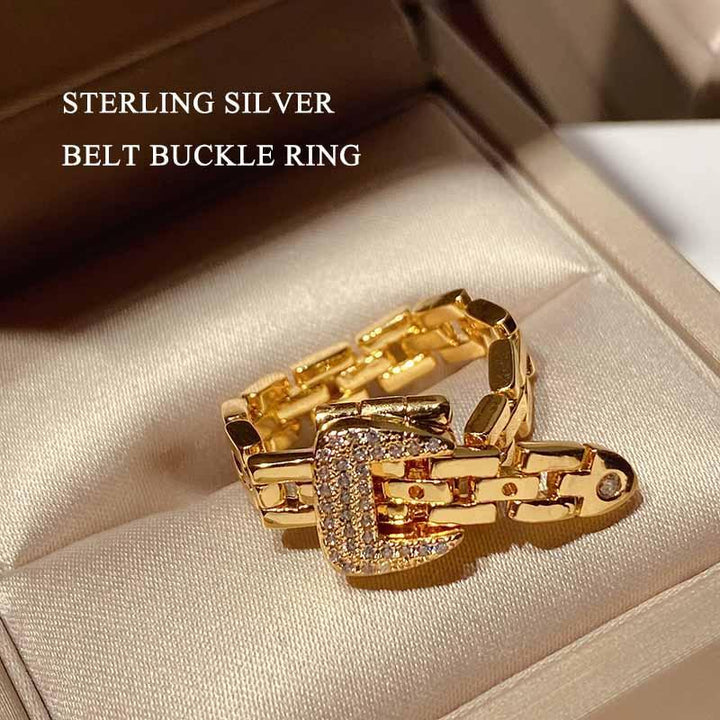 Sterling Silver Strap Buckle Ring