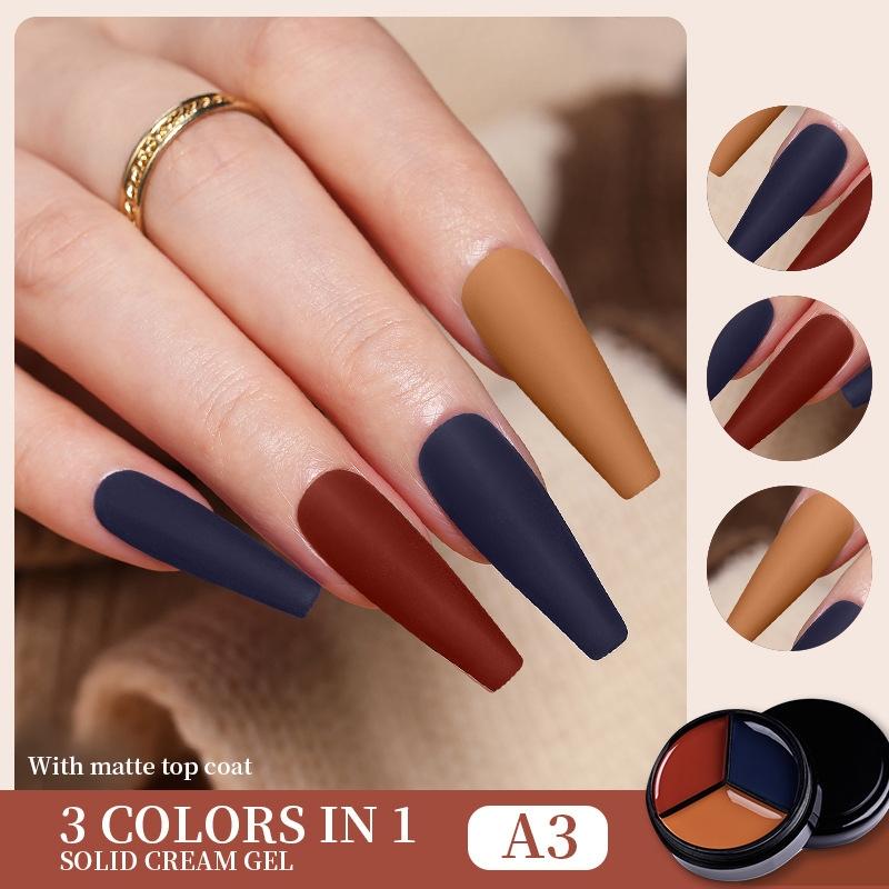 Solid Tricolor Cream Nail Polish