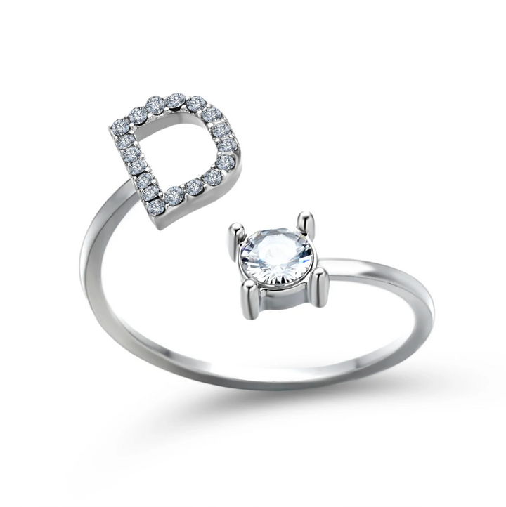 Initial Letter Ring with Zirconia
