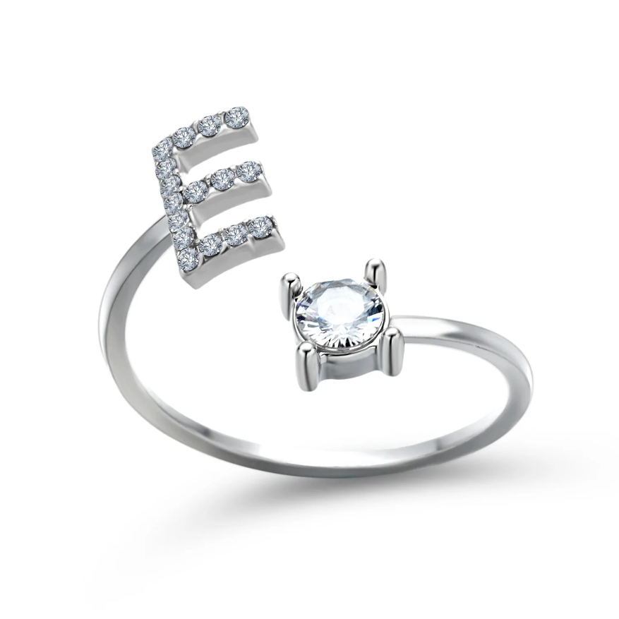 Initial Letter Ring with Zirconia