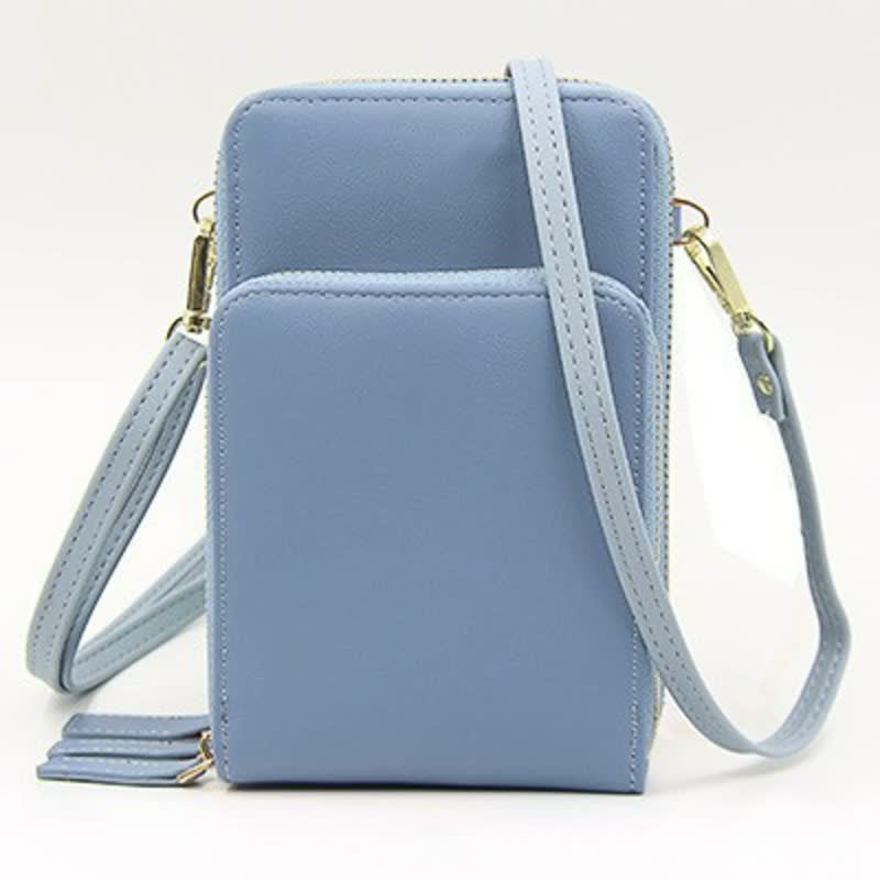 Three Zipper Vertical Shoulder Bag