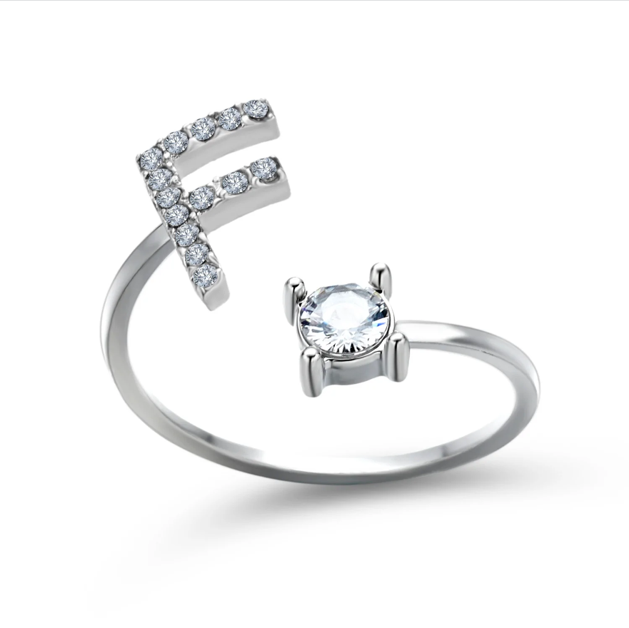 Initial Letter Ring with Zirconia