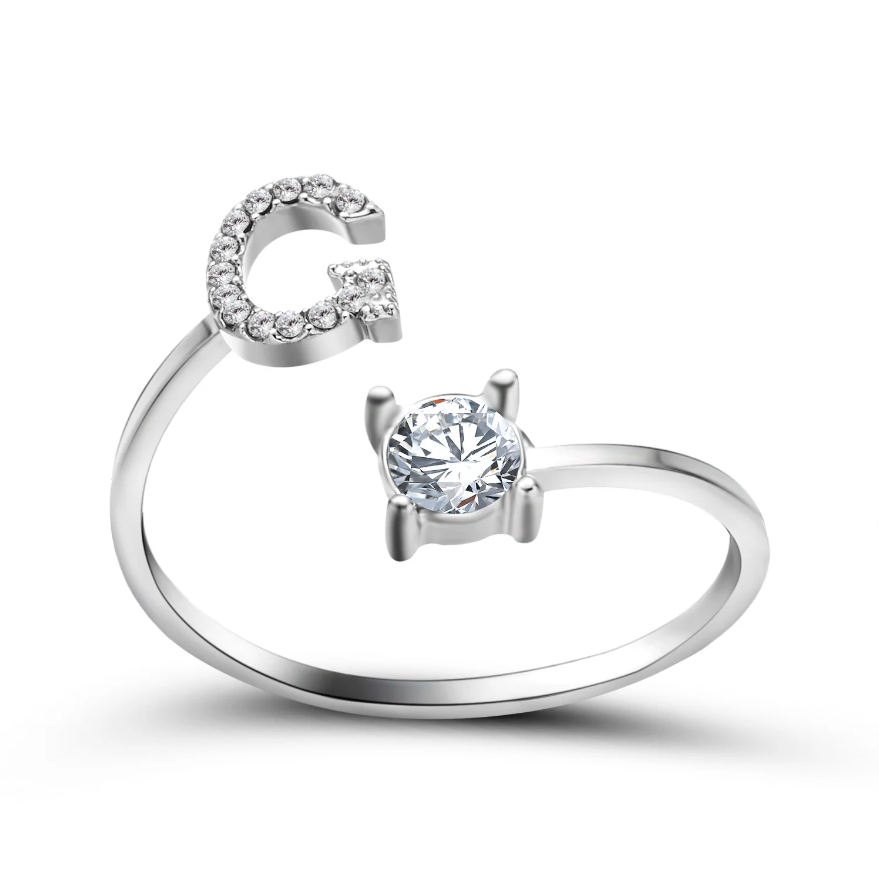 Initial Letter Ring with Zirconia