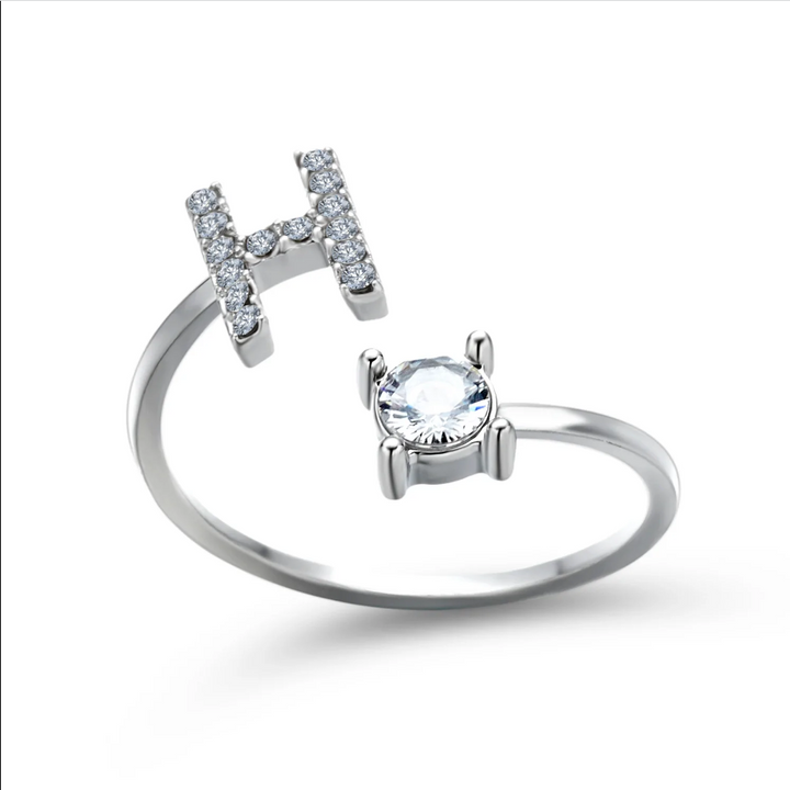 Initial Letter Ring with Zirconia